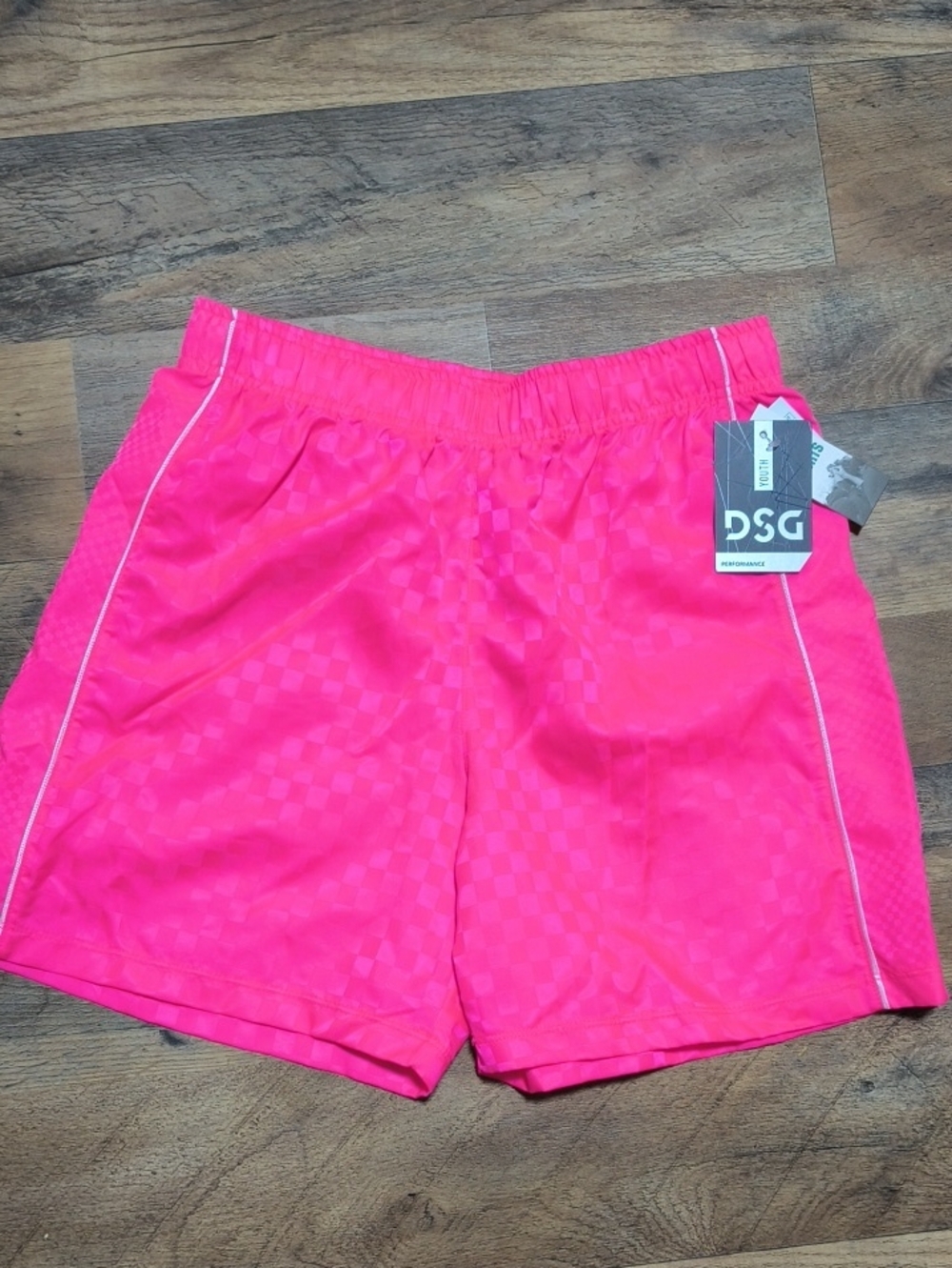 DSG Bright Pink Athletic Shorts with Contrast Piping - Picture 1 of 3